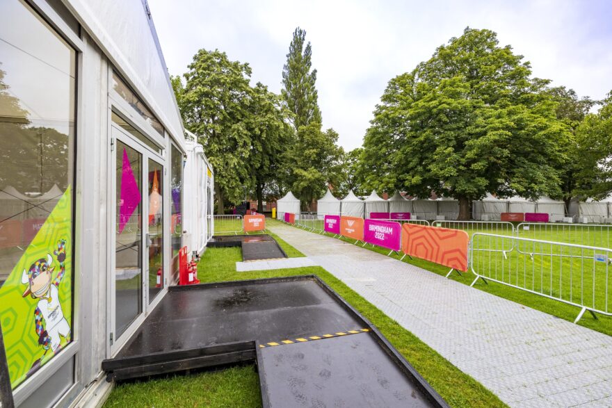 Walkway at Birmingham 2022 Commonwealth Games, provided by GL events UK