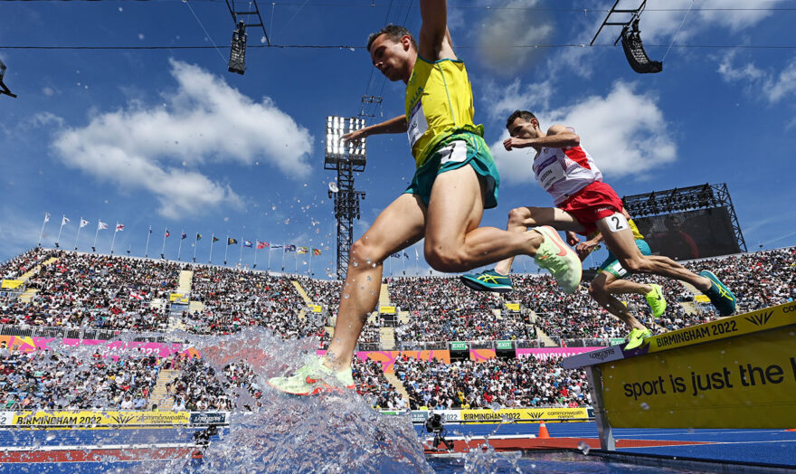 Athletes competing at Birmingham 2022 Commonwealth Games. Overlay provided by GL events UK