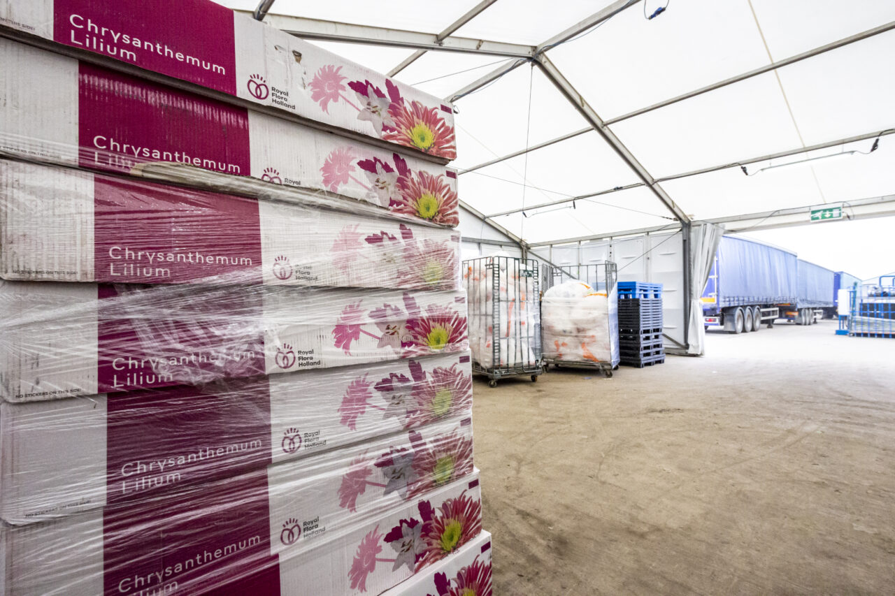 Interior of temporary storage building, supplied by GL events UK