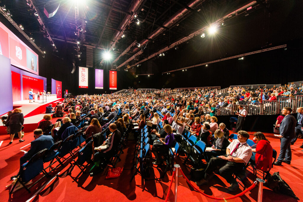 Labour party conference grandstand seating by GL events UK