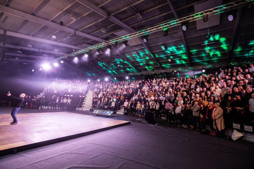 Temporary grandstand seating provided by GL events UK