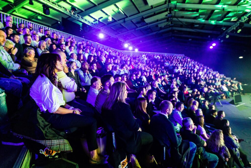 Temporary grandstand seating provided by GL events UK