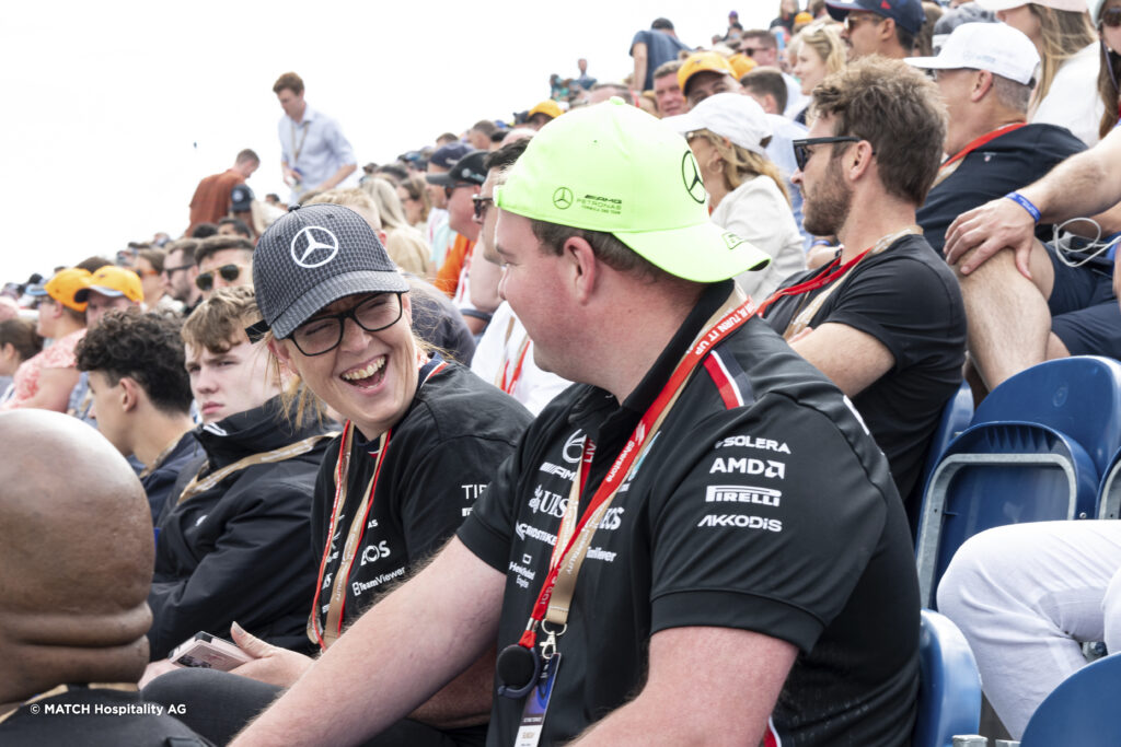 Spectators at Silverstone F1, Match Hospitality, Octane Terrace. GL events UK