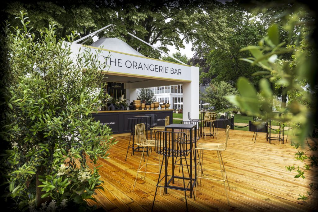 Royal Ascot Orangerie bar, temporary structure supplied by GL events UK