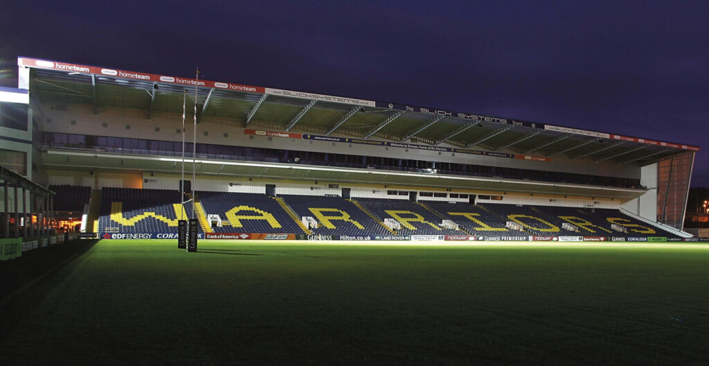 Stand at Worcester Rugby Club installed by Stadia by GL events